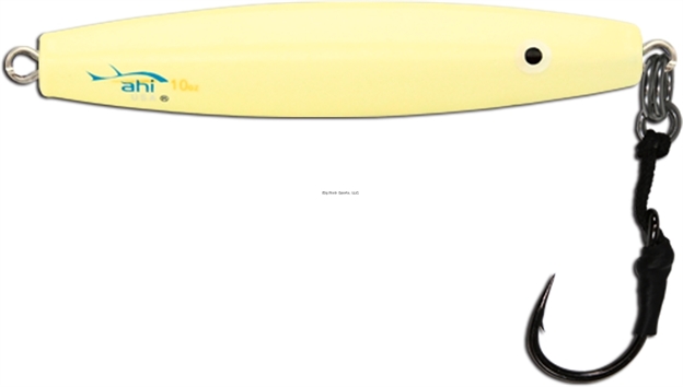 Picture of Ahi Assault Diamond Jigs - 4 Oz, Glow W/Assist Hook, 300Lb Split Ring, 300Lb Dyneema, 3X Mustad Hook