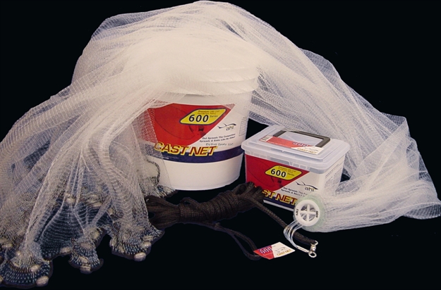 Picture of Ahi Pro Series 6 Panel Cast Net 10' Clear Mono Net 1/4" Mesh (Pail Container)