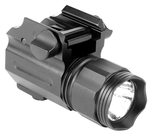 Picture of Aim Sports Fq330sc Sub-Compact Weapon Light For Sub-Compact Pistol W/Accessory Rail 330 Lumens Output White/Red/Green/Blue Cree Led Light Weaver Quick Release Mount Black Anodized Aluminum