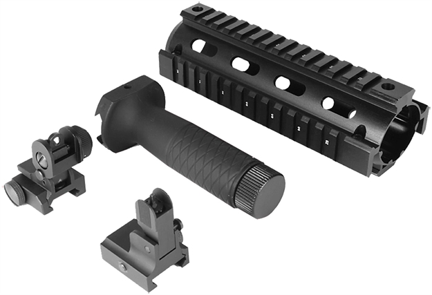 Picture of Aim Sports Acar02 Ar/M4 Aluminum Black/Anodized Forend With Flip-Up Front/Rear S