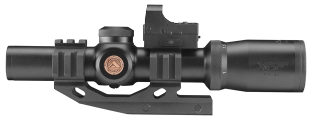 Picture of Aim Sports Acrffr Tri-Illuminated Red Dot 1-4X24mm Obj 4.2" Eye Relief 3 Moa Blk