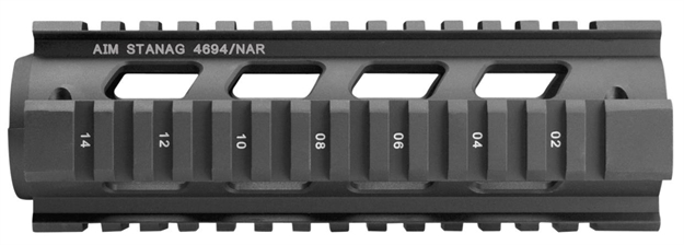 Picture of Aim Sports Mt041 Stanag Drop-In Quad Rail Ar-15/M16/M4 Aluminum Black Anodized