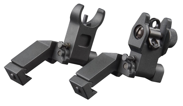 Picture of  Aim Sports Mt45fs AR Low Profile 45 Degree Flip-Up Sight Set  Black Anodized 45 Degree Low Profile For Ar-15 815879018489