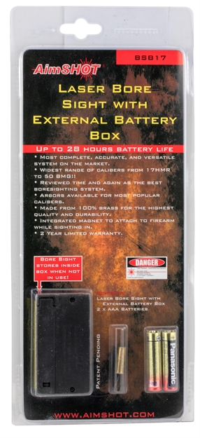 Picture of  Aimshot Bsb17 Laser Boresighter  With External Battery Box 17 Hmr Brass 669256001713