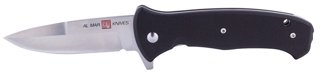 Picture of AL Mar Knives Amk2202 S.E.R.E. 2020 G 3.60" Talon Plain Satin D2 Steel/G10 Black Handle Folding