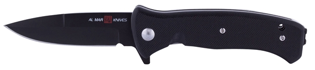 Picture of AL Mar Knives Amk2204 S.E.R.E. 2020 Night G 3" Talon Plain Matte Black Titanium D2 Steel/G10 Black Handle Folding