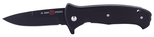 Picture of AL Mar Knives Amk2206 S.E.R.E. 2020 Night G 3.60" Talon Plain Matte Black Titanium/D2 Steel G10 Black Handle Folding