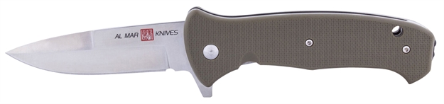 Picture of AL Mar Knives Amk2210 S.E.R.E. 2020 3.60" Talon Plain Satin 8Cr13mov Ss/Frn OD Green Handle Folding