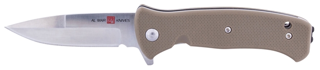 Picture of AL Mar Knives Amk2212 Mini S.E.R.E. 2020 3" Talon Plain Satin 8Cr13mov SS Frn Coyote Handle Folding