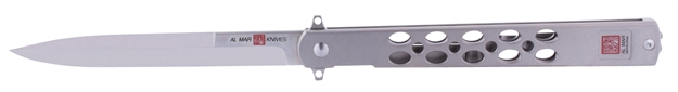Picture of AL Mar Knives Amk4046 Quicksilver  5" Talon Plain Satin D2 Steel/Titanium Handle Folding