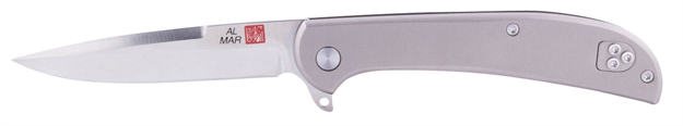 Picture of AL Mar Knives Amk4114 Ultralight Titanium Falcon 3.15" Talon Plain Satin D2 Steel/Titanium Handle Folding