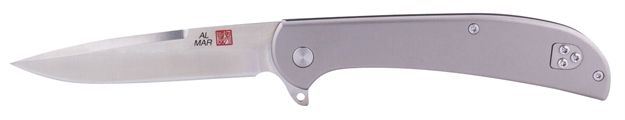 Picture of AL Mar Knives Amk4116 Ultralight Titanium Eagle 4" Talon Plain Satin D2 Steel/Titanium Handle Folding
