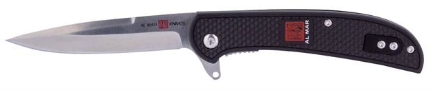 Picture of AL Mar Knives Amk4122 Ultralight  2.75" Talon Plain Satin 8Cr13mov Ss/Frn Black Handle Folding