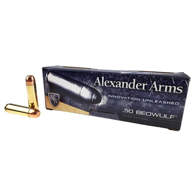 Picture of Alexander Arms Ammo 50Beo 350Gr Plated Round Shoulder AB350RSBOX