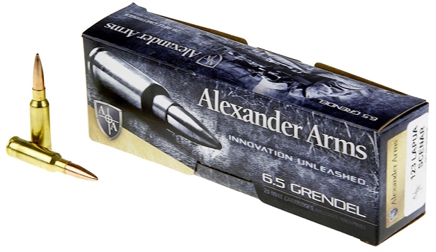 Picture of  Alexander Arms Ag123lsbox Lapua Scenar  6.5Grendel 123Gr Boat Tail Open Tip Match 20 Per Box/10 Case 819511020199