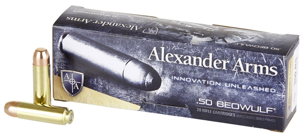 Picture of  Alexander Arms Ab350rsbox Round Shoulder  50Beowulf 350Gr Flat Point 20 Per Box/10 Case