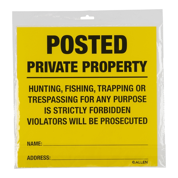 Picture of Allen Company Posted NO Trespassing Sign 12 Pack 15824