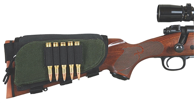 Picture of  Allen 20550 Buttstock Shell Holder  Black/Green Cordura Capacity 5Rd Rifle Buttstock Mount
