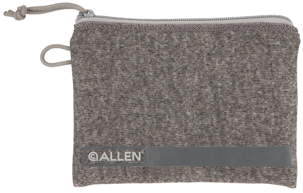 Picture of  Allen 3625 Pistol Pouch  Gray Polyester W/Lockable Zippers, ID Label & Fleece Lining Holds Compact Size Handgun 5" L X 7" W Interior Dimensions 026509064954