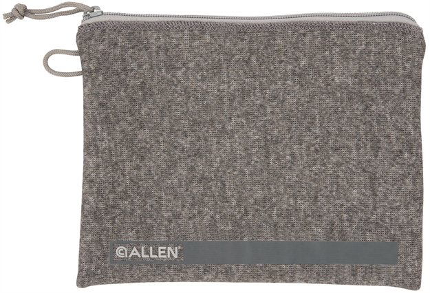 Picture of  Allen 3627 Pistol Pouch  Gray Polyester W/Lockable Zippers, ID Label & Fleece Lining Holds Full Size Handgun 7" L X 9" W Interior Dimensions 026509064978