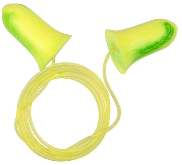 Picture of  Allen 4119 Tethered Tapered Foam Ear Plugs 32 DB Yellow/Lime Green 5 Pair 026509077701