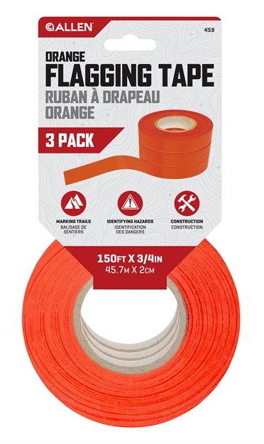 Picture of Allen 459 Flagging Tape  Orange Polyester 150' Roll Long 3 Rolls