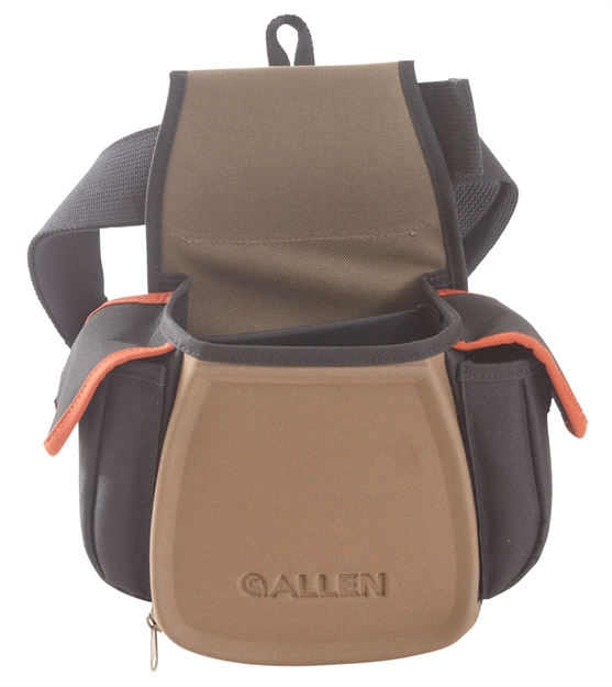 Picture of  Allen 8306 Eliminator Pro Double Compartment Shooting Bag Black W/Coffee & Copper Accents, Elastic Loops, Side Pockets & D-Ring 7" X 4.75" X 12" Exterior Dimensions 026509008927
