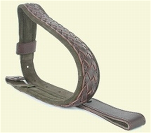 Picture of Allen Baskt Weav Leather Slng Brn