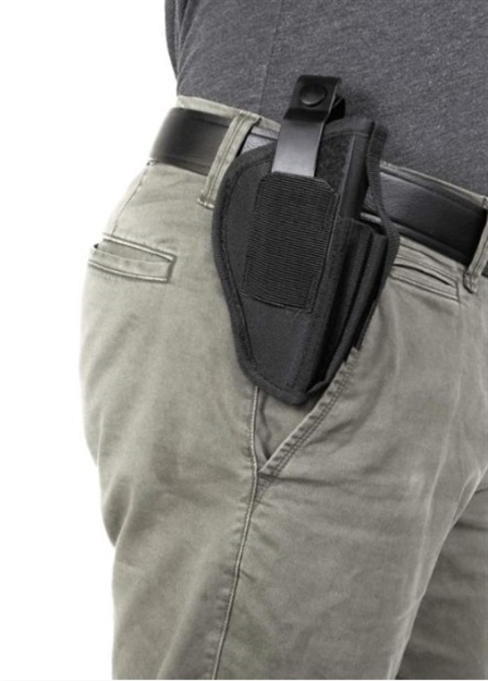 Picture of Allen Ambidextrous Belt Holster, Flap Closure, W/Mag Pouch 3"-4" Med Autos Blk 44501 026509445012