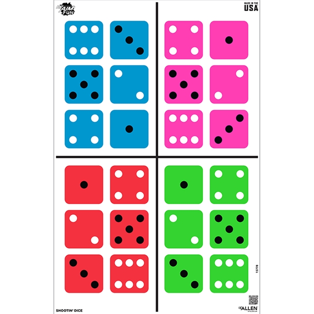 Picture of Allen Company Inc., The EZ Aim 23X35 Paper Tgt Fun Shoot Dice 3Pk Multi 15778 026509076230