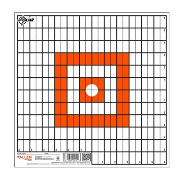 Picture of  Ez-Aim 15495 Grid Target  Paper Hanging 12"X12" Orange/White 12 Per Pack 026509047421