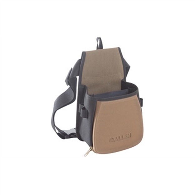 Picture of  Allen 8303 Eliminator Basic Double Compartment Shooting Bag Black W/Tan Accents, Elastic Loops, Side Pockets & Molded Components 7" X 4.75" X 12" Exterior Dimensions