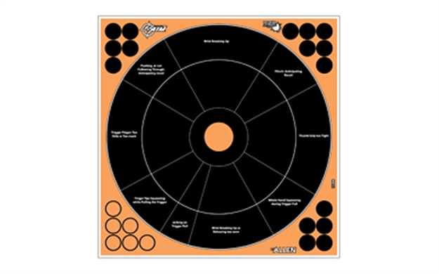 Picture of  Ez-Aim 15248 Splash Reactive  Self-Adhesive Paper Black/Orange 12" Bullseye 5 Pack 026509046714