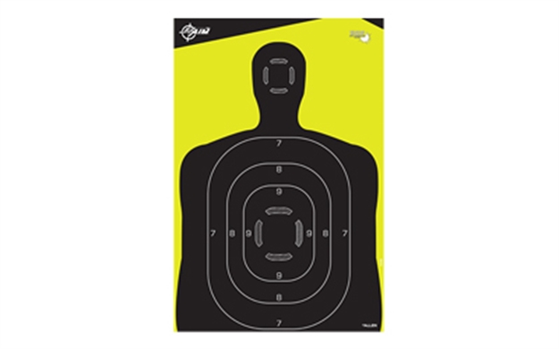 Picture of  Ez-Aim 15330 Splash Reactive Target Silhouette Paper Hanging 12" X 18" Black/Yellow 5 Pack 026509048107