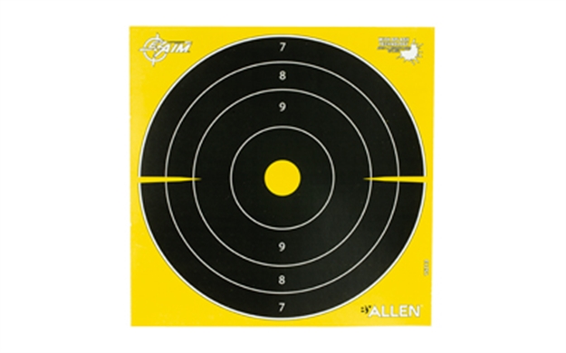 Picture of  Ez-Aim 15213 Splash Reactive  8" Bullseye Hanging Paper 8" X 8" Black/Yellow White 25 Per Pkg