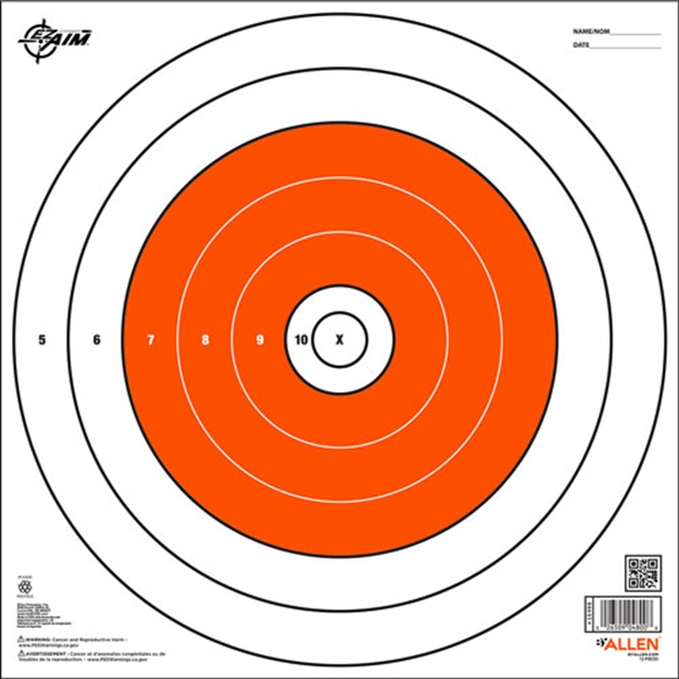 Picture of Allen EZ Aim Paper Bullseye Target 12-Pk 12"X12" 15496 026509048008
