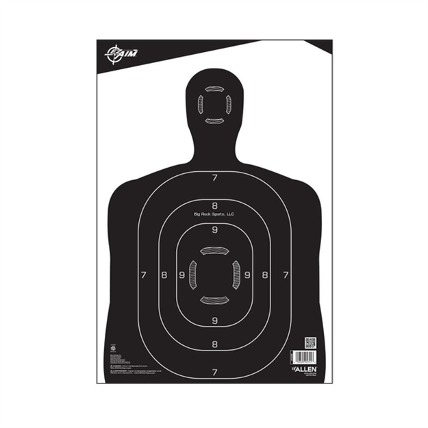 Picture of Allen Ez-Aim Paper Silhouette Targets, 18" X 12", 100-Pack, Bulk, Black