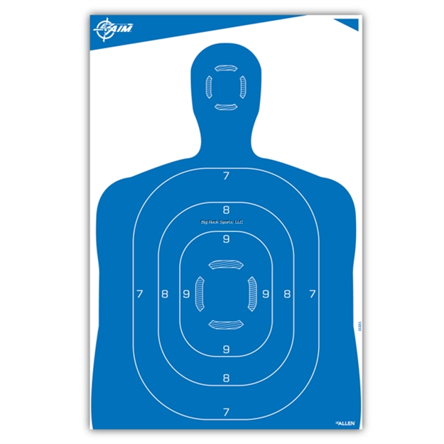 Picture of Allen Ez-Aim Paper Targets, Silhouette, 35" X 23", 100-Pack, Bulk, Blue
