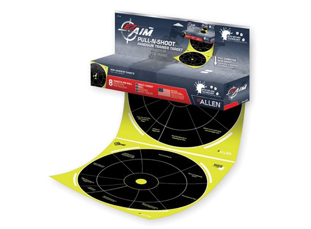 Picture of Allen EZ Aim Pull-N-Shoot Splash 12X12 Handgun Trainer Target, Roll 8 Pieces Per Pack 15258