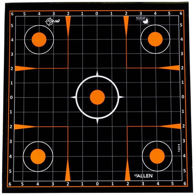 Picture of Allen Ez-Aim Splash Adhesive Sight Grid Targets, 12" X 12", 100-Pack, Bulk, Black