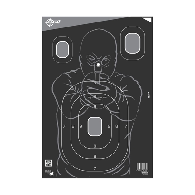 Picture of Allen Ez-Aim Splash Non-Adhesive Silhouette Targets, 18" X 12", 100-Pack, Bulk, Black/Gray