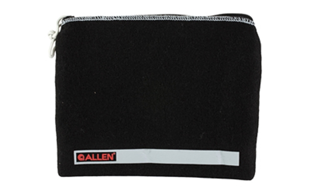 Picture of  Allen 3628 Pistol Pouch  Black Polyester W/Lockable Zippers, ID Label & Fleece Lining Holds Full Size Handgun 7" L X 9" W Interior Dimensions