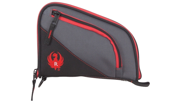 Picture of  Ruger 27408 Tucson Handgun Case Black/Gray With Red Trim, Lockable Full Length Zipper 8"X 5.75" 026509012344