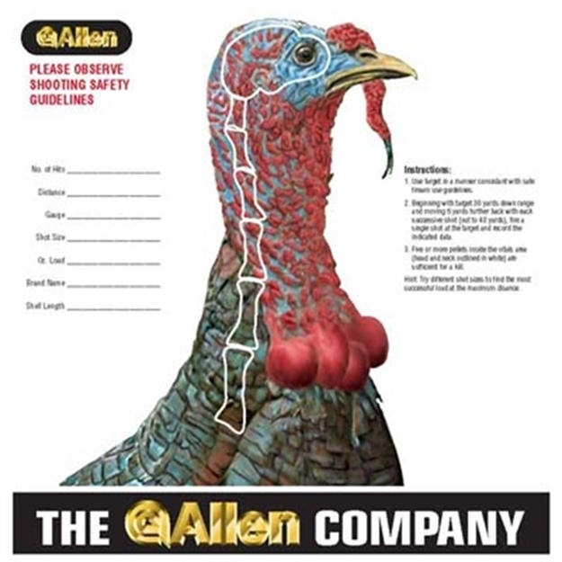 Picture of Allen Turkey Sight-In Target 11" X 11" 12-Pk Heavy Duty