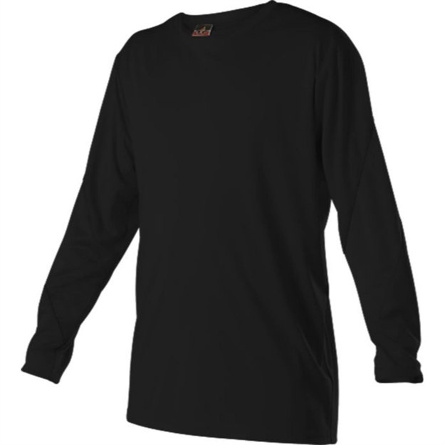 Picture of Alleson Youth Color Block Long Sleeve Tech Tee Black Medium