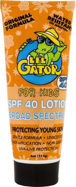 Picture of Aloe Gator Lil Gator Spf 40 Broad Spectrum Sunscreen Lotion With Aloe For Kids, Water Resistent, 4Oz