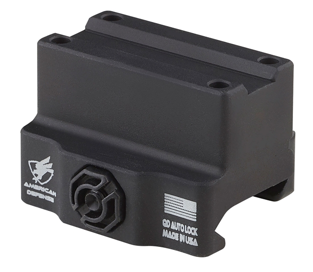 Picture of American Defense Mfg Admro10stdtl Trijicon Mro Mount Black Hardcoat Anodized Co-Witness 6061-T6 Aluminum AD-MRO-10-STD-TL