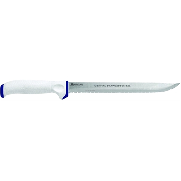 Picture of American Angler Delta Saltwater Slicer, 10" Stainless Serrated Edge Blade, White Handle
