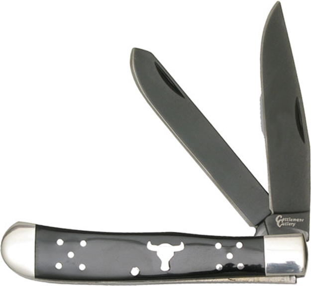 Picture of American Buffalo Knife & Tool Cattlemans Cutlery Black Angus Trapper 2-Blade Folder CC0002BD