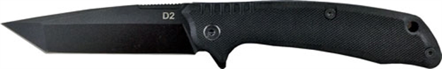 Picture of American Buffalo Knife & Tool Elite Blue Shield Tanto 3.5" Bearing Pivot D2 Steel! AN026BL
